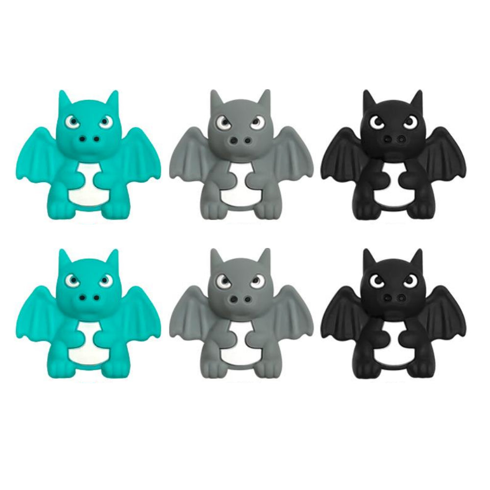 3D Cartoon Little Dinosaur with Wings Silicone Beads-10PCS
