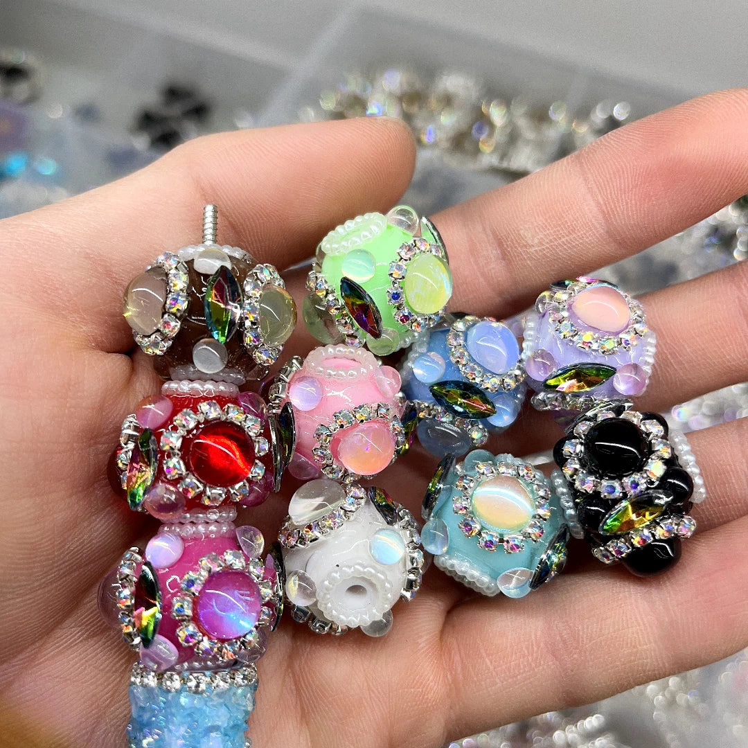 Bubble Pearls and Rhinestone Chain Acrylic DIY Fancy Beads-Random Mixed
