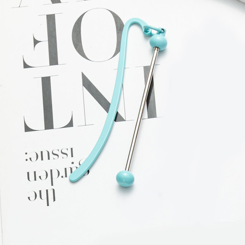 Creative Solid Color Beadable Bookmarks Metal DIY for Beadable Bar-2PCS