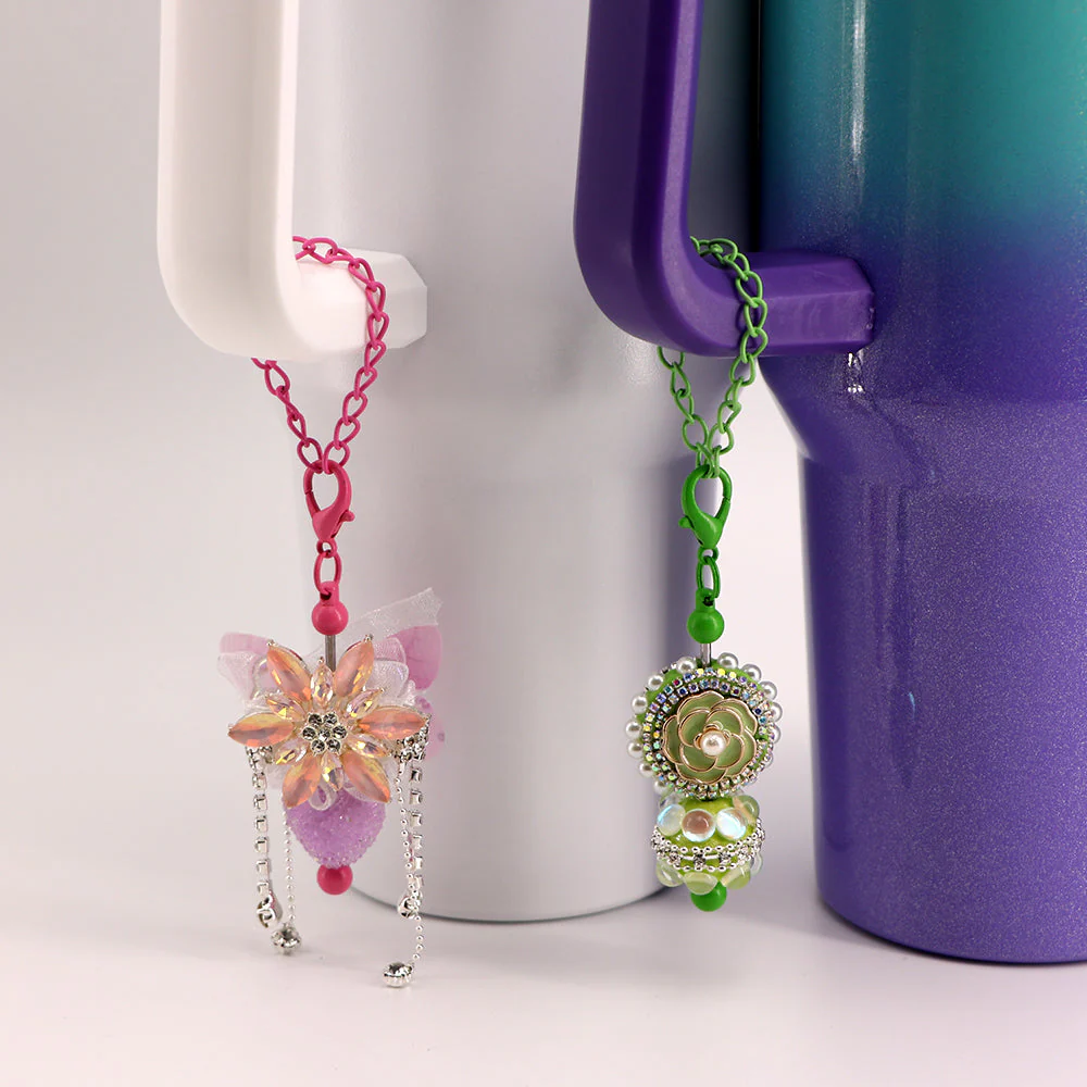 Creative Ice Bullies Cup Lip Balm Holder Keychains Beadable Bar-2PCS