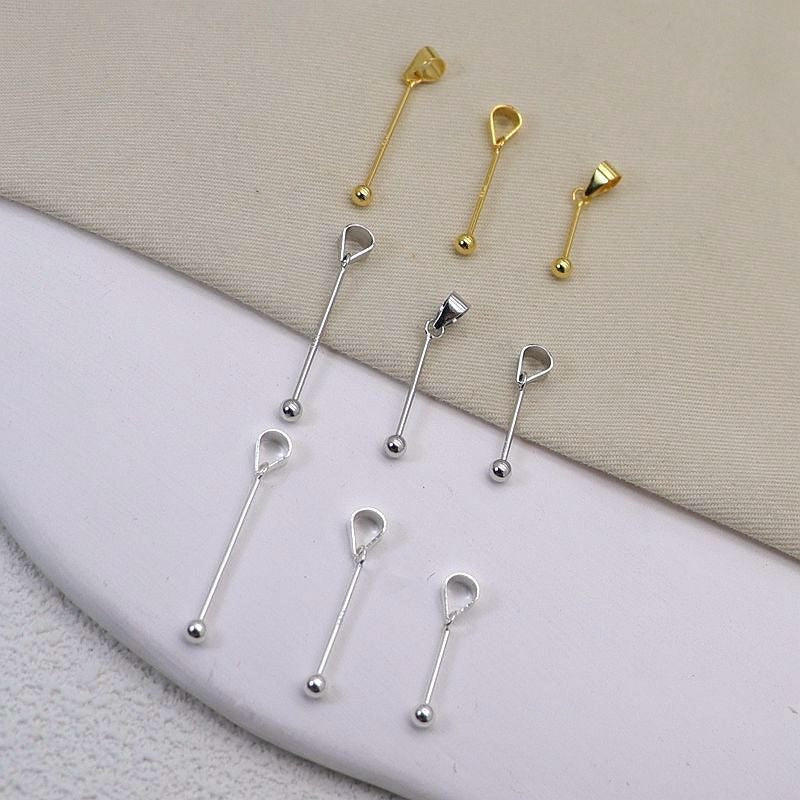 Creative S925 Silver Screw Round Bead Necklace Pendant Clasp DIY Accessories-1PCS