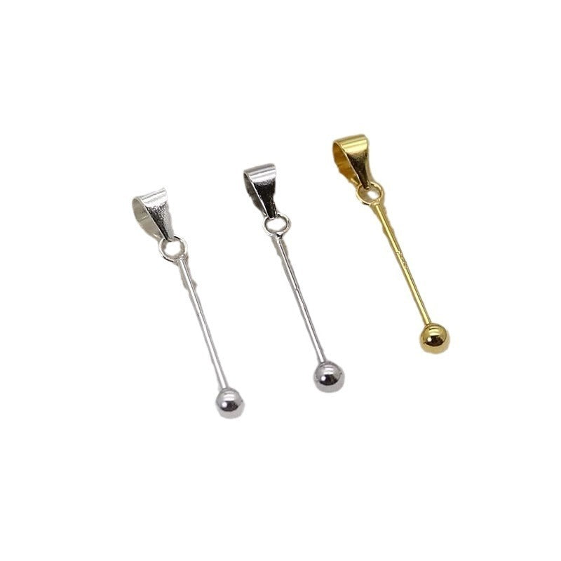 Creative S925 Silver Screw Round Bead Necklace Pendant Clasp DIY Accessories-1PCS