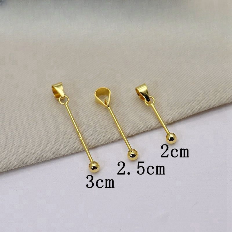 Creative S925 Silver Screw Round Bead Necklace Pendant Clasp DIY Accessories-1PCS