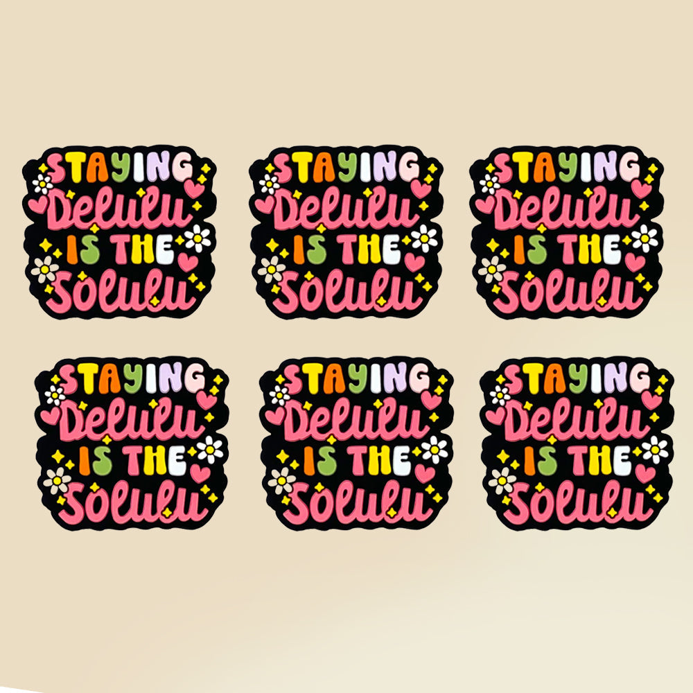 Cartoon Flower Letters Silicone Beads-10PCS