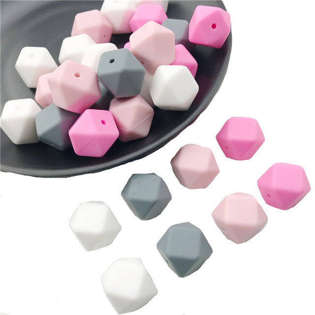 17MM 50PCS Hexagon DIY Colorful Beads Silicone-50PCS