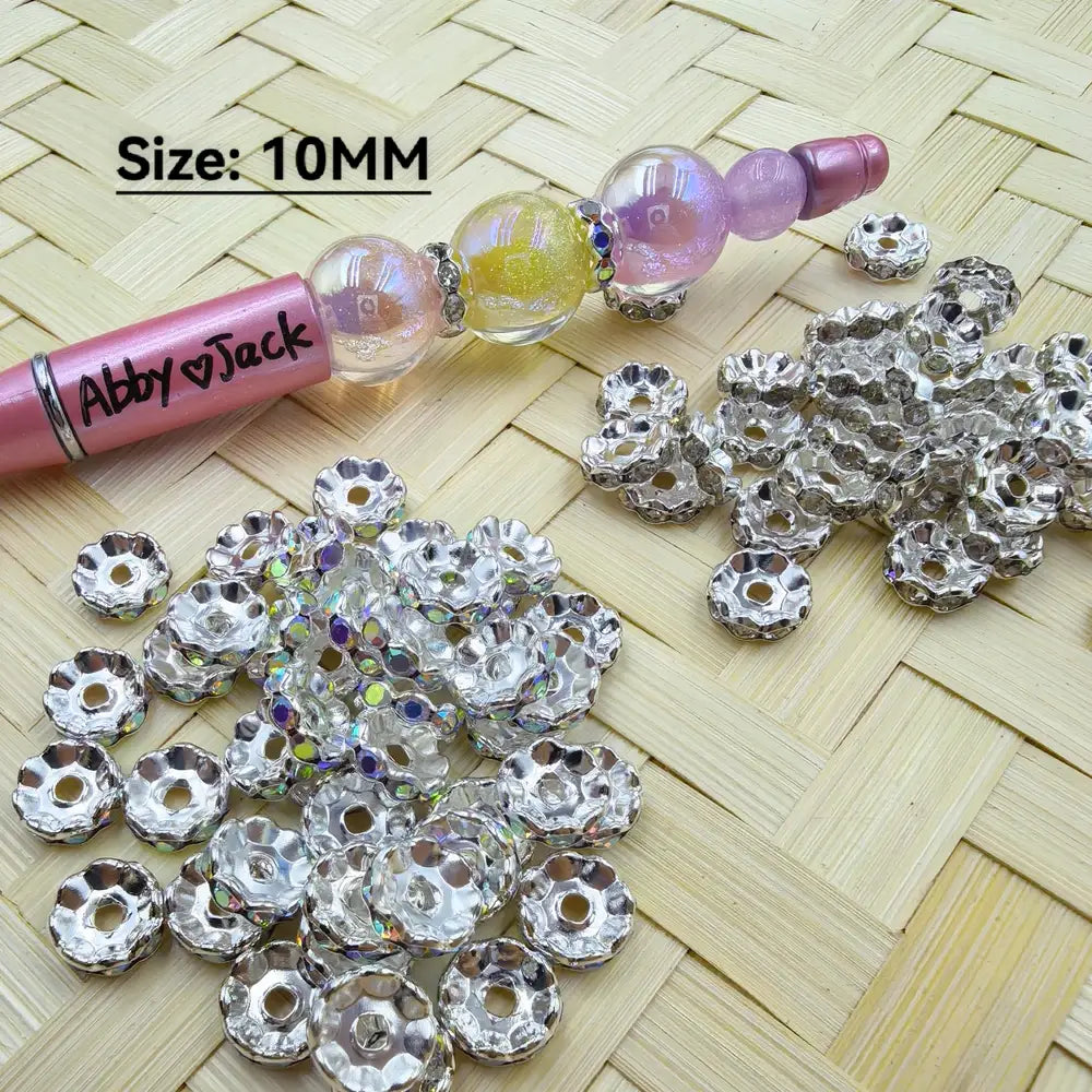 10MM AB and Clear Rhinestones Wavy Metal Spacer