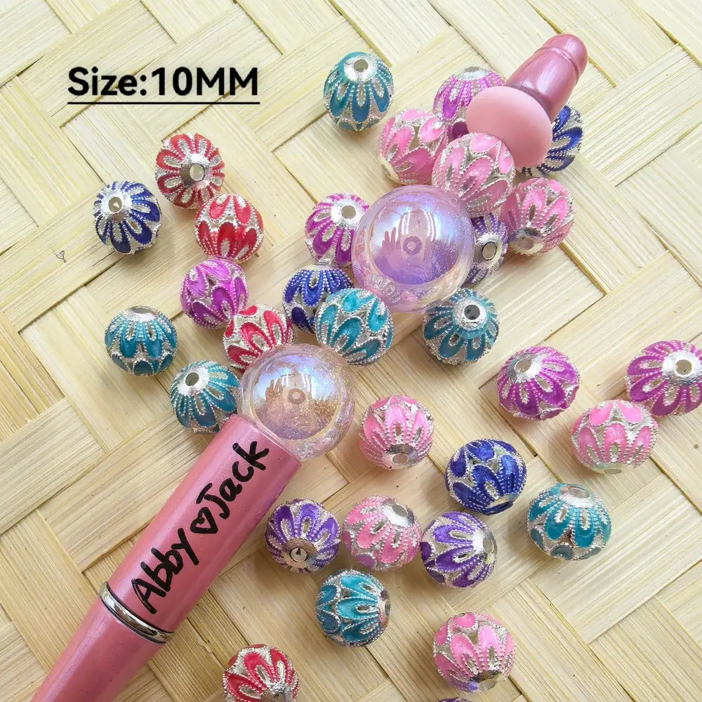 10MM Petal Colorful Metal Spacer, Won't Fade