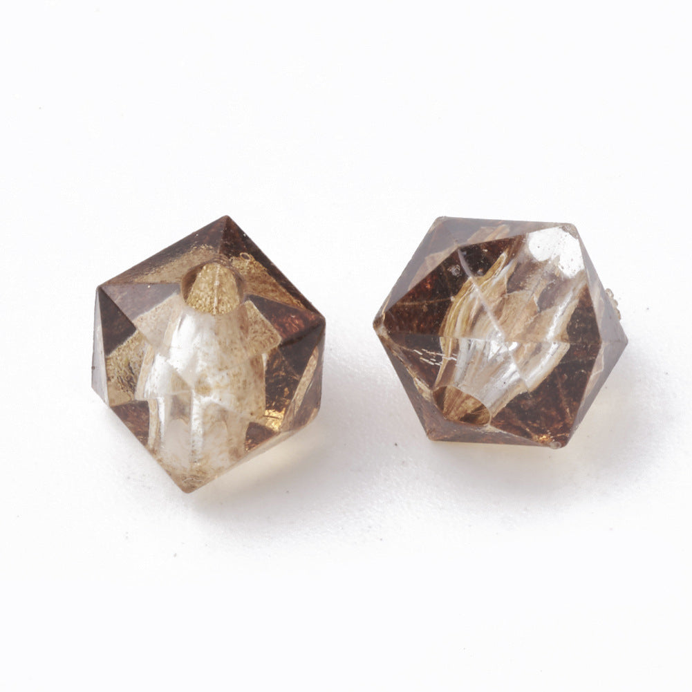 8MM Polygon Two Color Clear Acrylic Beads-200PCS