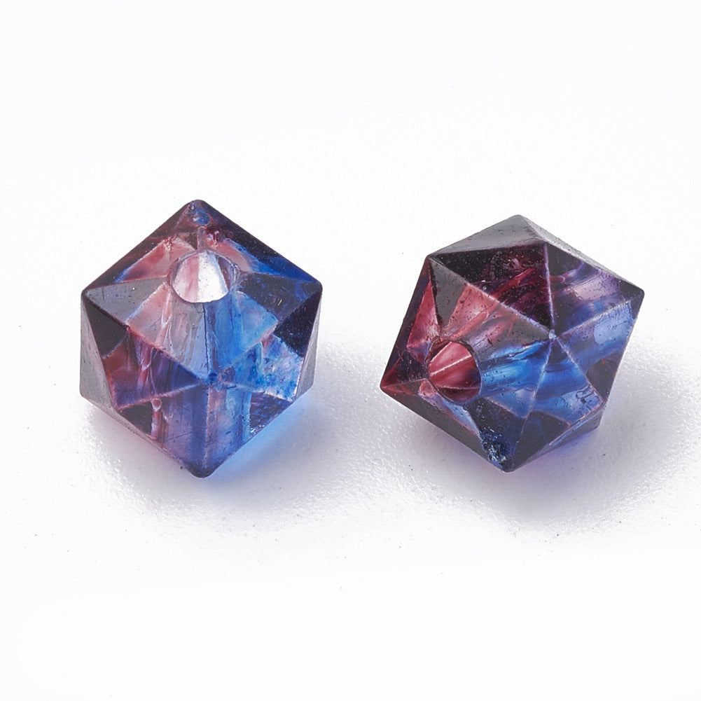 8MM Polygon Two Color Clear Acrylic Beads-200PCS