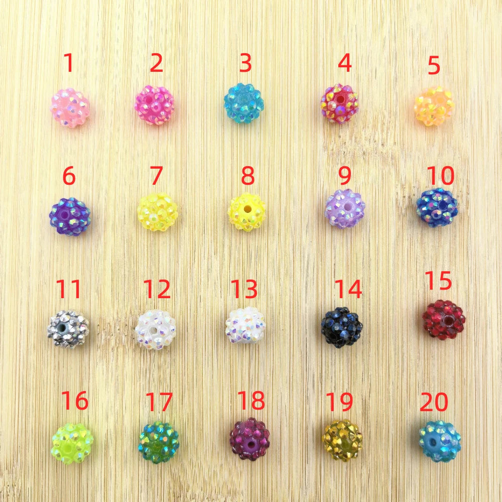 12MM Acrylic Rhinestone Beads