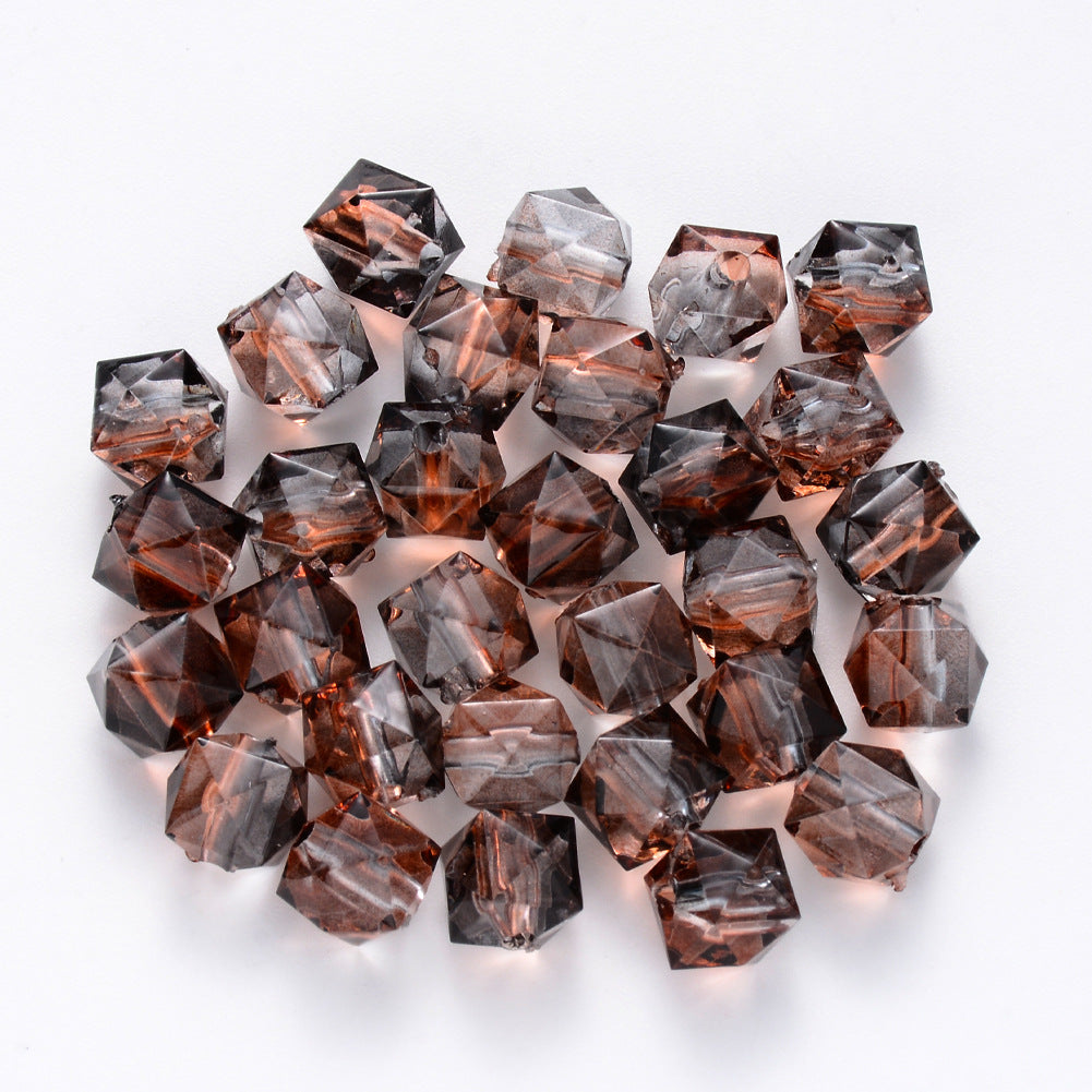 8MM Polygon Two Color Clear Acrylic Beads-200PCS