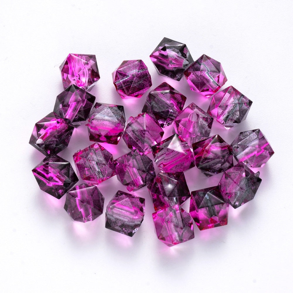 8MM Polygon Two Color Clear Acrylic Beads-200PCS