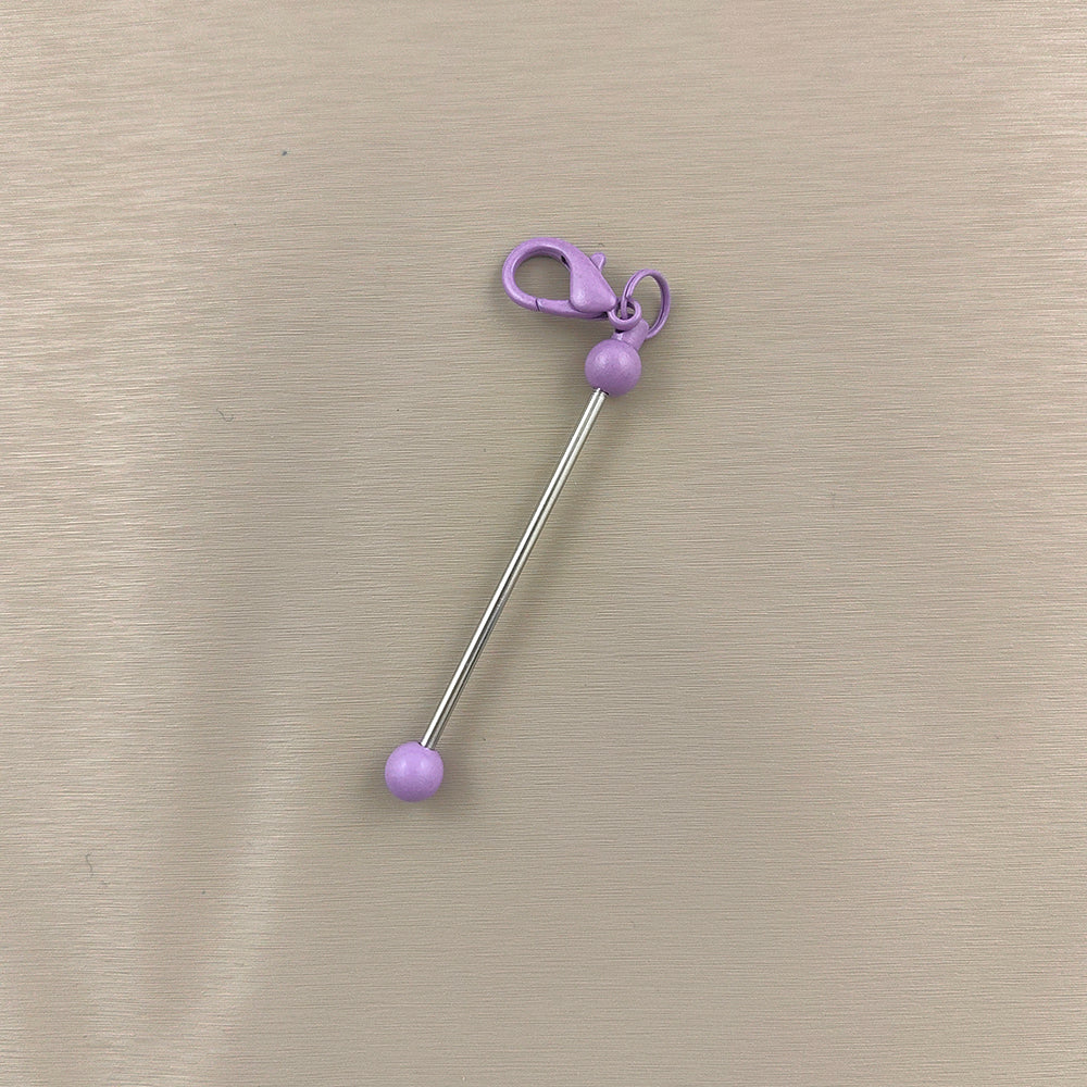 Creative Beadable Bar Mini Metal DIY Beadable Keychains-2PCS