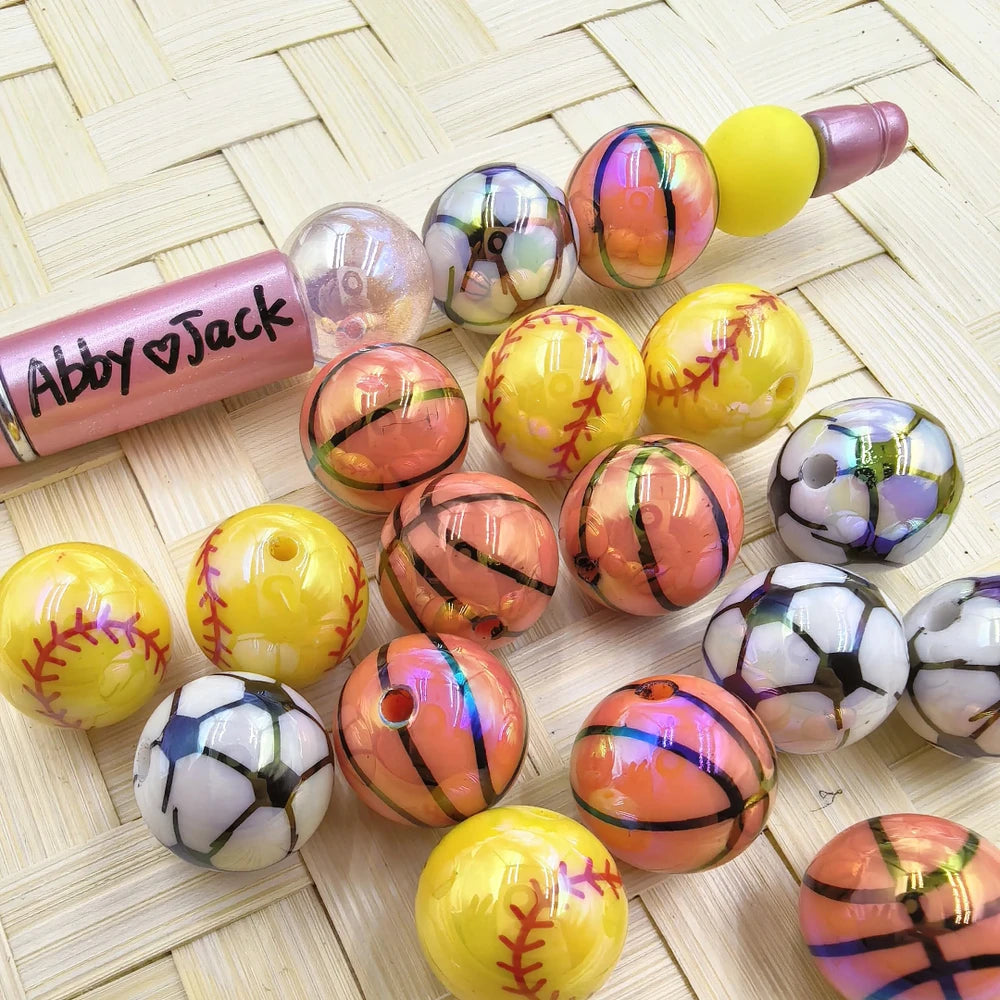 16MM Ball sports Acrylic Beads