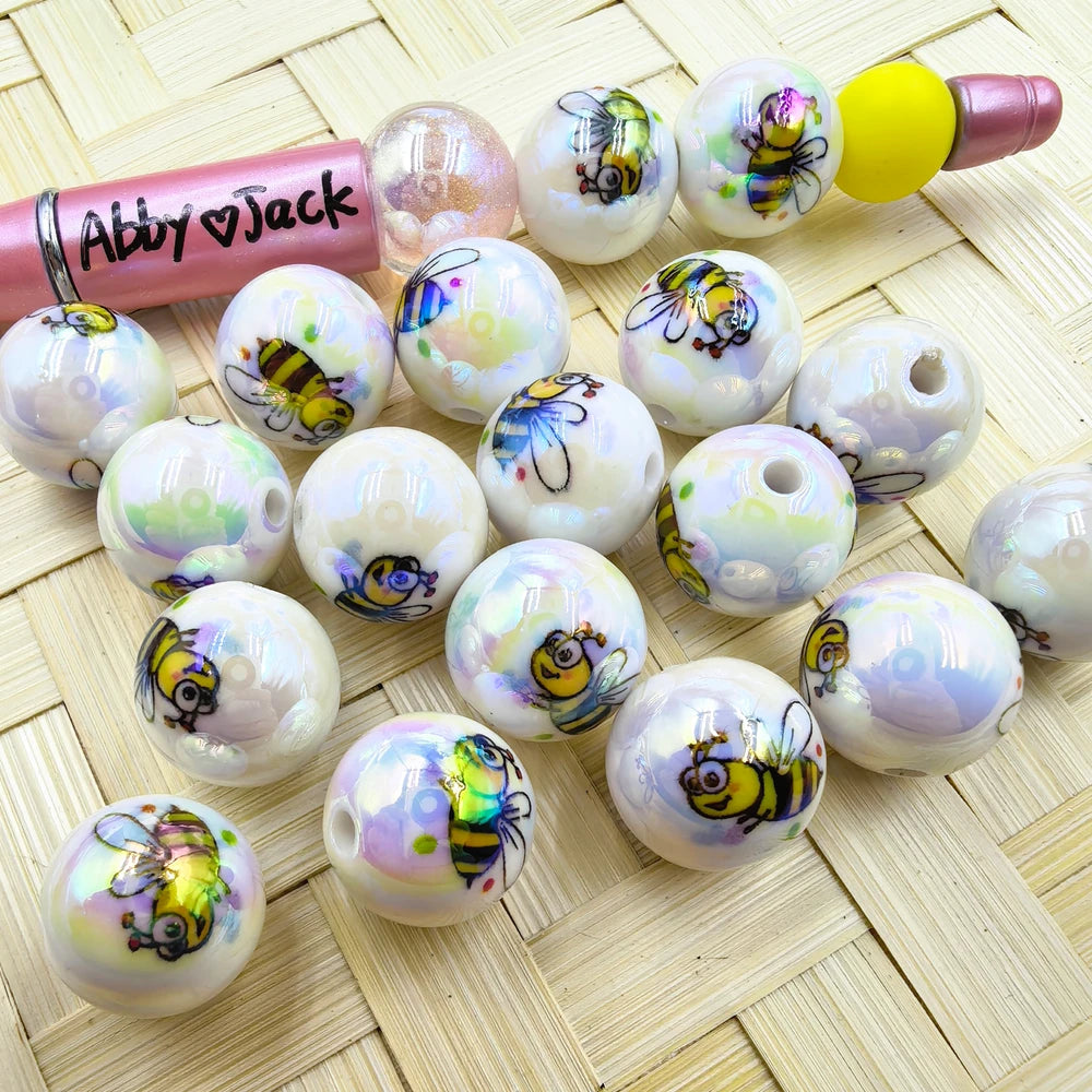 16MM Bees Acrylic Beads