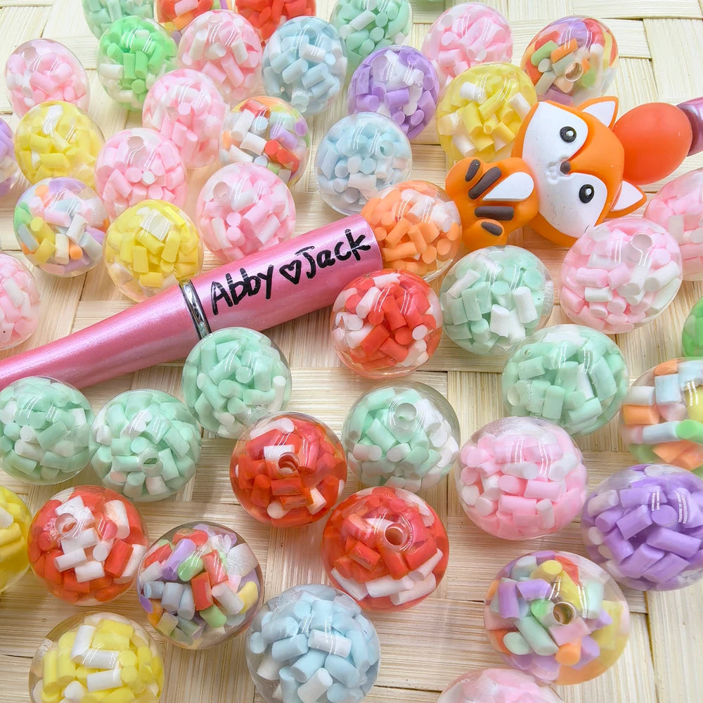 16MM Clear with Small Particles Acrylic Beads