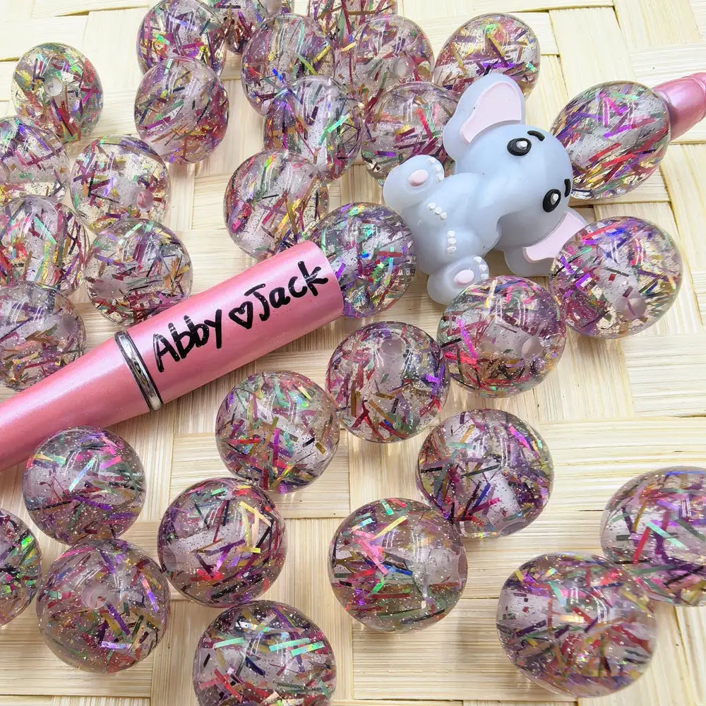 16MM Colorful Sparkling Acrylic Beads