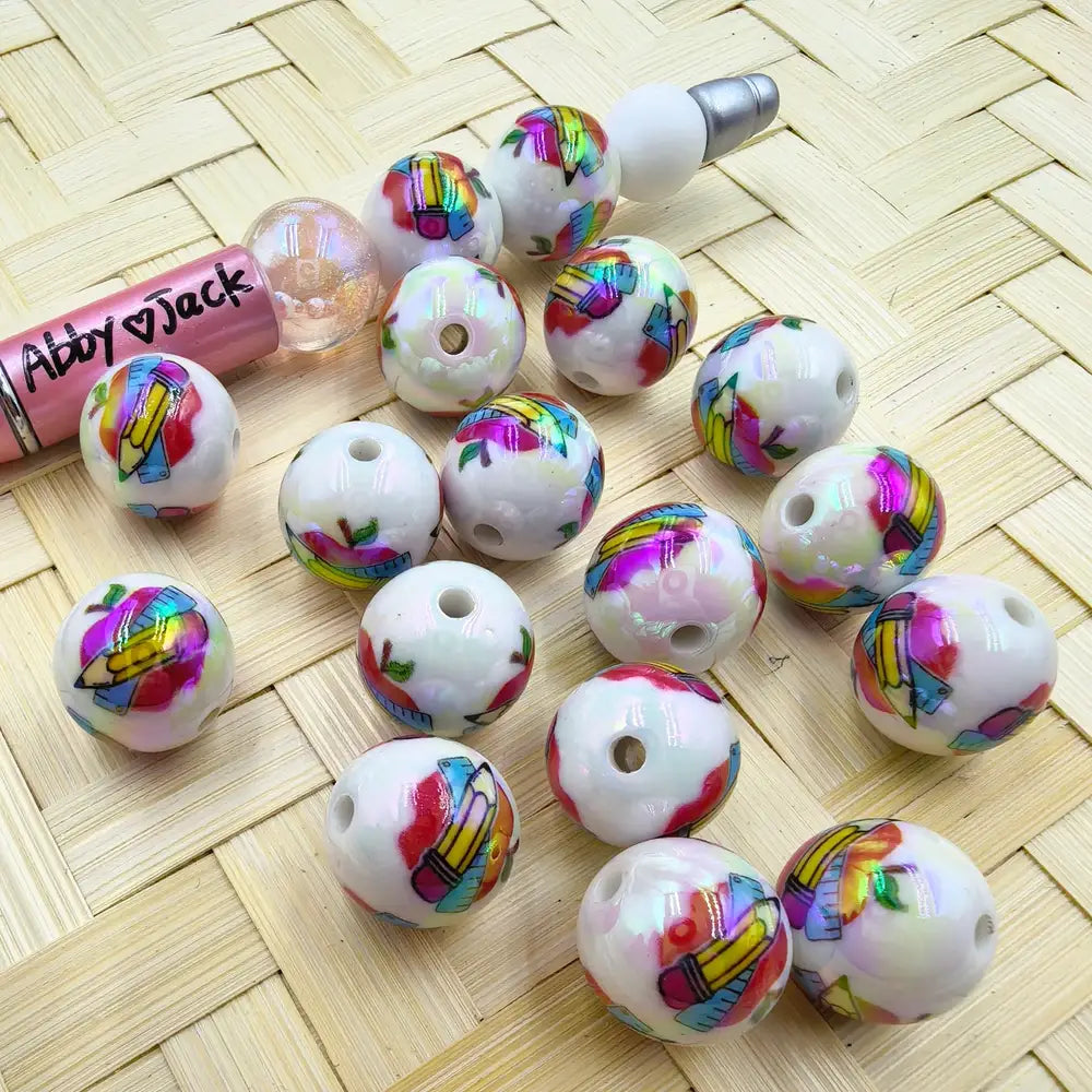 16MM Pencil and Ruler Acrylic Beads