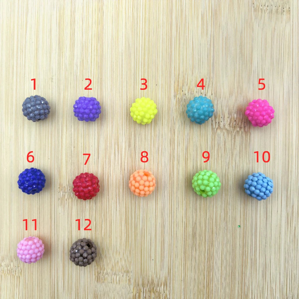 16MM Solid Color Acrylic Rhinestone Beads