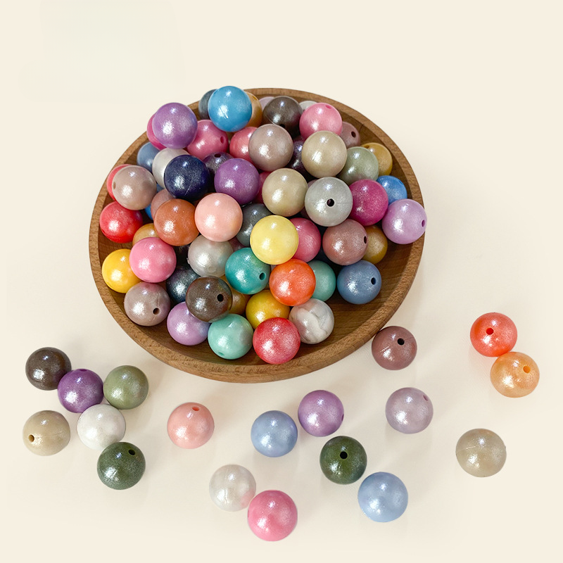 15MM Fine Shiny Silicone Round Beads-50PCS