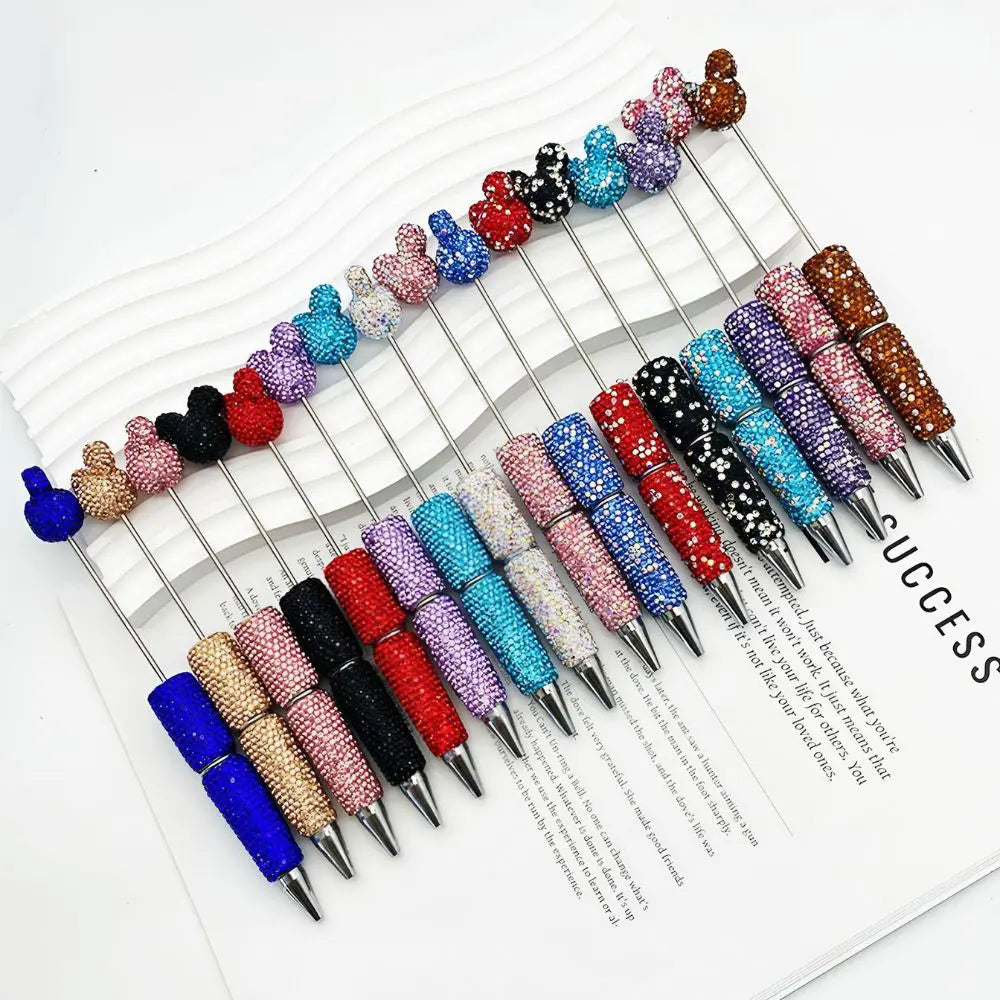 Beadable Pens with Clay Rhinestones Covered the Entire Pen with Mouse Head
