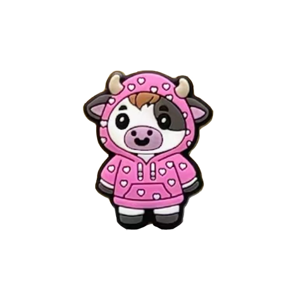 Cartoon Animal Cow Image Silicone Beads-10PCS