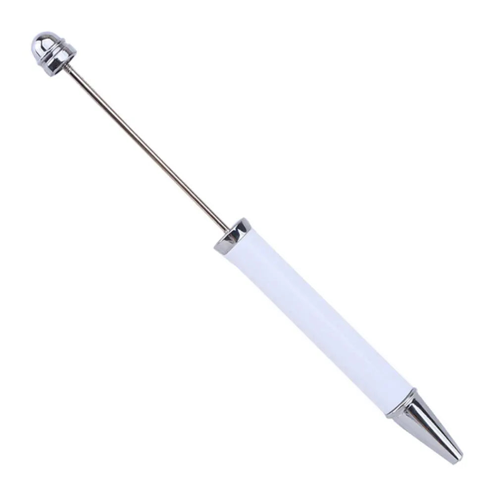 White-Silver Color Beadable Pens that can be Decorated with Beads DIY Pens