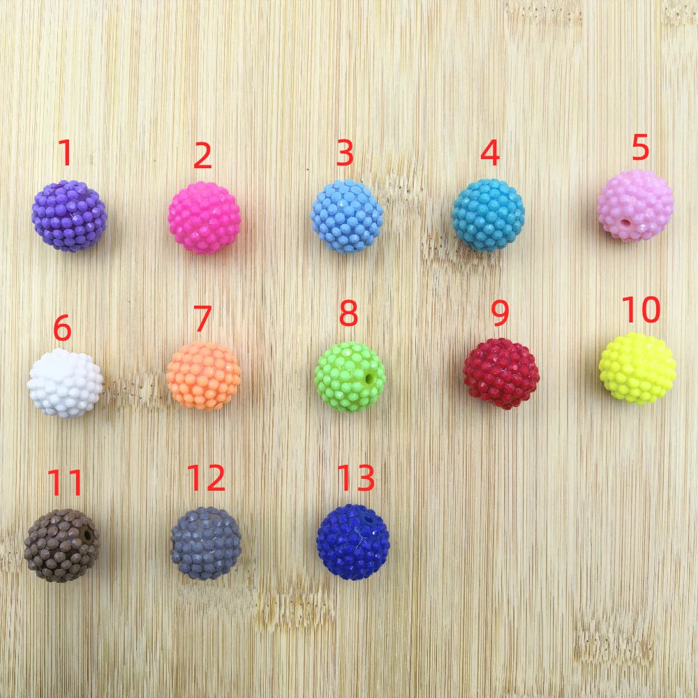 20MM Solid Color Acrylic Rhinestone Beads