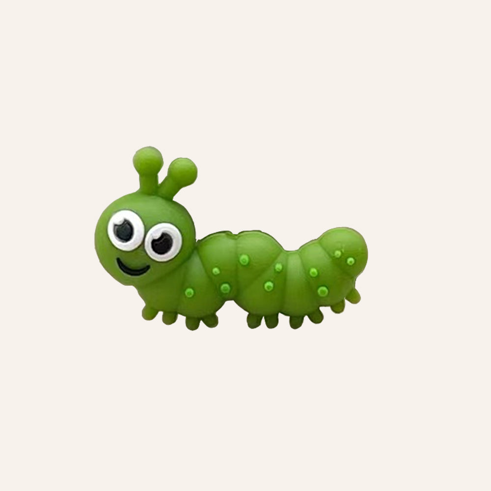 3D Cute Green Caterpillar Beads-10PCS