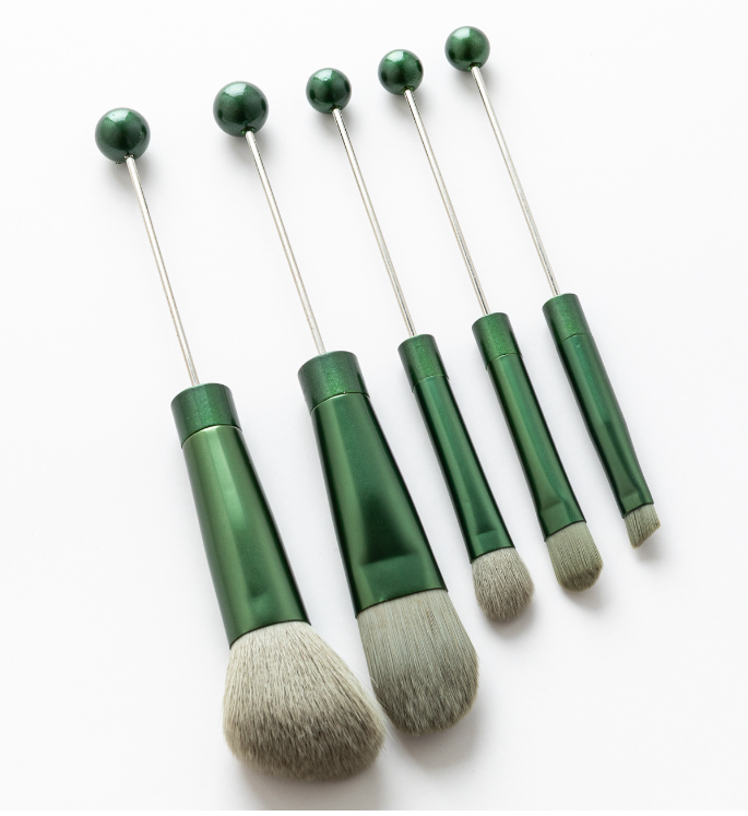 Creative Candy Color Christmas Series Gradient Beadable Metal DIY Makeup Brush Set-1 SET