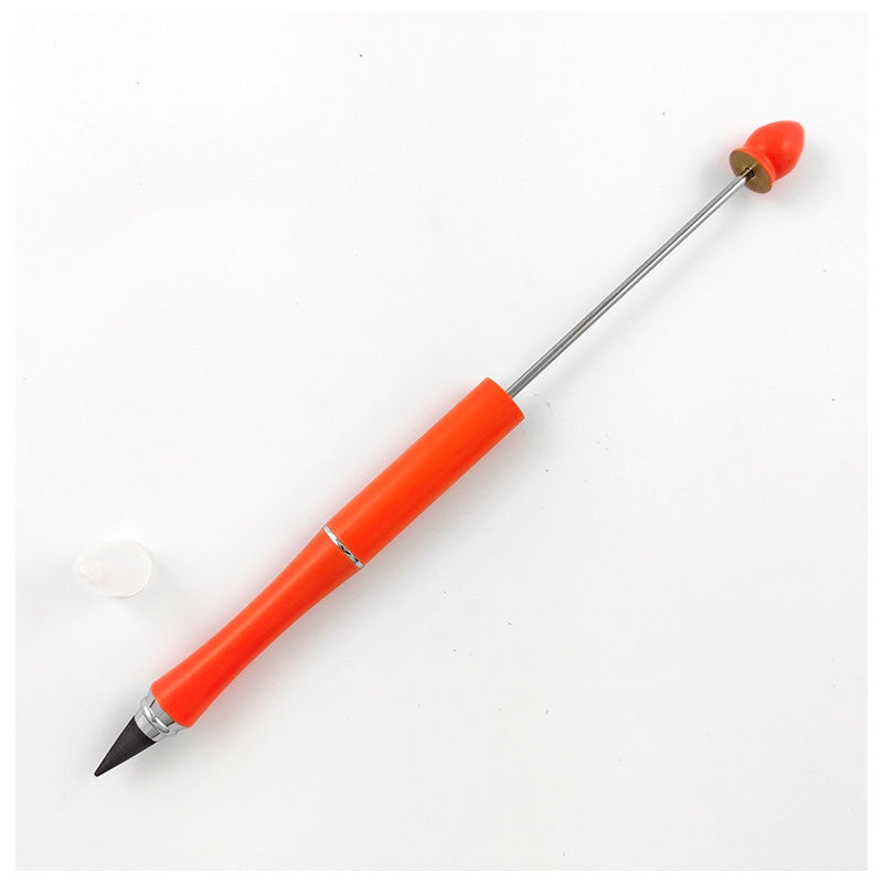 Beadable Pencil All-Metal for DIY Crafting Beaded Pens in Solid Color with Eraser-2PCS