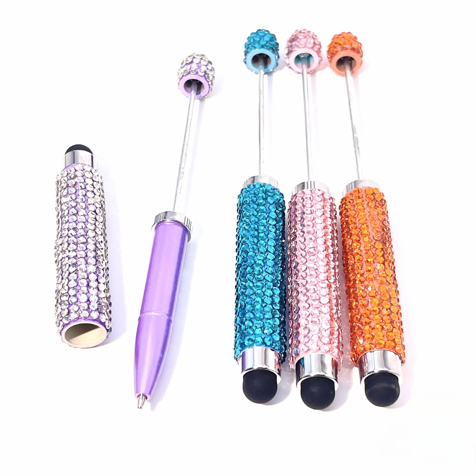 Creative Hand-set Diamond-encrusted Touchscreen Multi-purpose Ballpoint Pen-2PCS