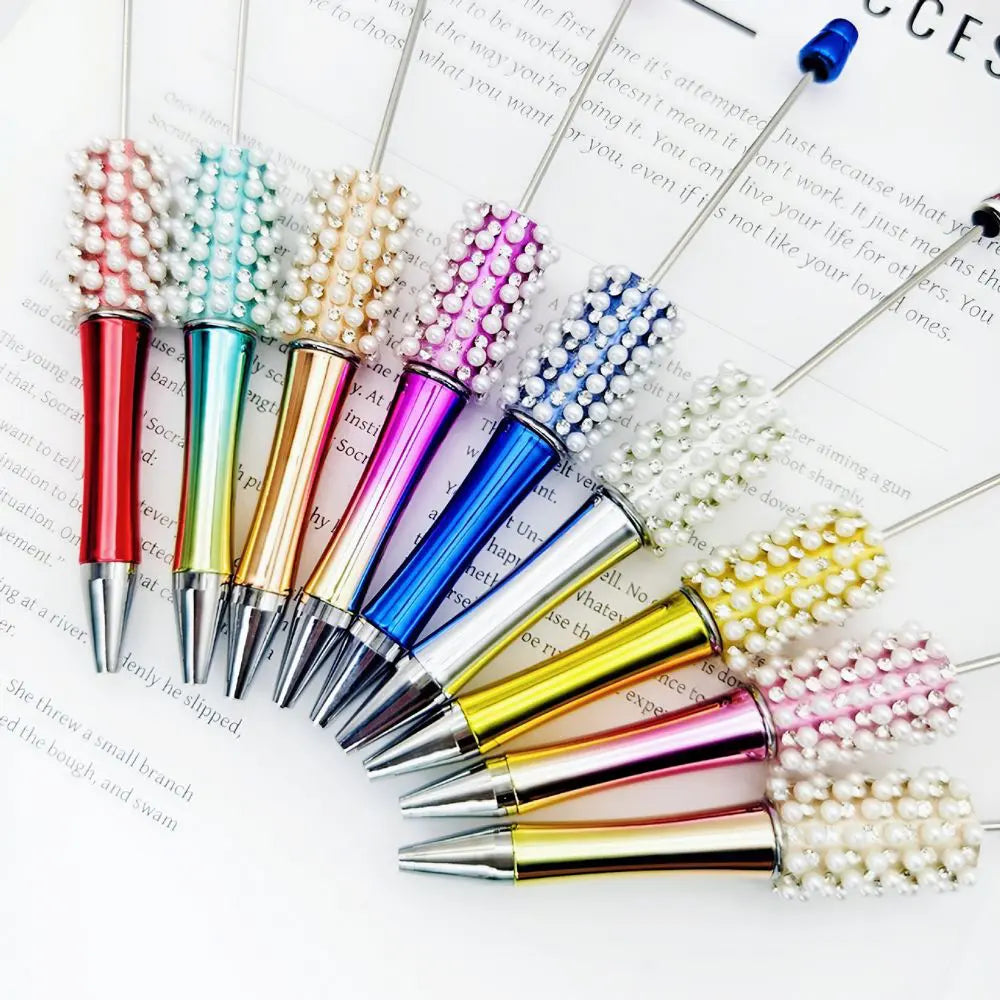 Beadable Pens in Metallic Colors with Rhinestones and Flatback Pearls