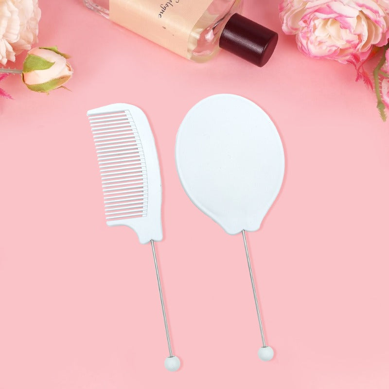 Creative Cartoon Cute Solid Color Portable Color Comb Mirror Set-1 SET