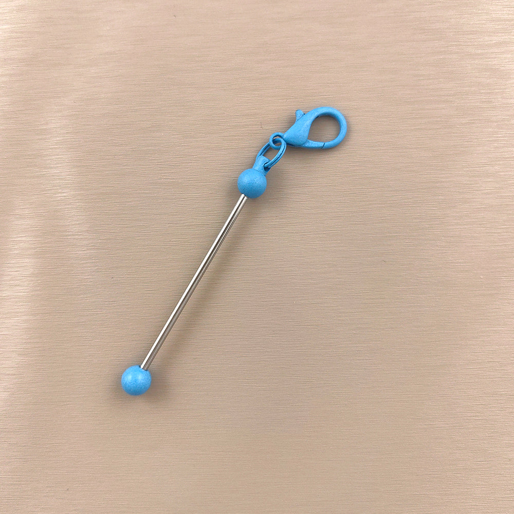 Creative Beadable Bar Mini Metal DIY Beadable Keychains-2PCS