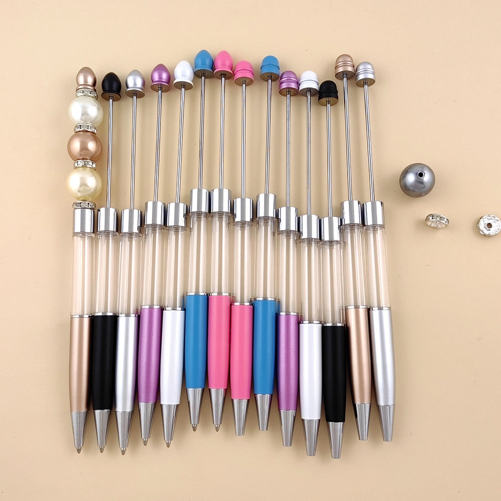 Beadable Pen Metal Colorful DIY for Beaded Pen Empty Tube Pen-2PCS