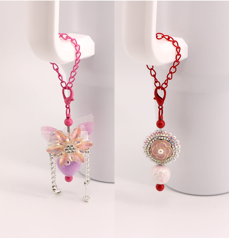 Creative Ice Bullies Cup Lip Balm Holder Keychains Beadable Bar-2PCS