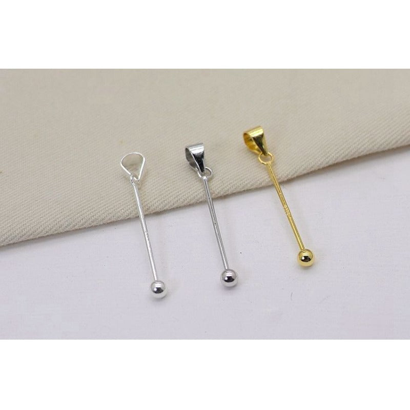 Creative S925 Silver Screw Round Bead Necklace Pendant Clasp DIY Accessories-1PCS