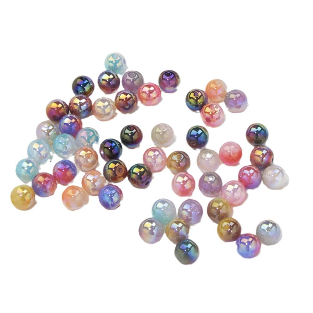 Starry Sky Two-color Gilded Round Beads-50PCS