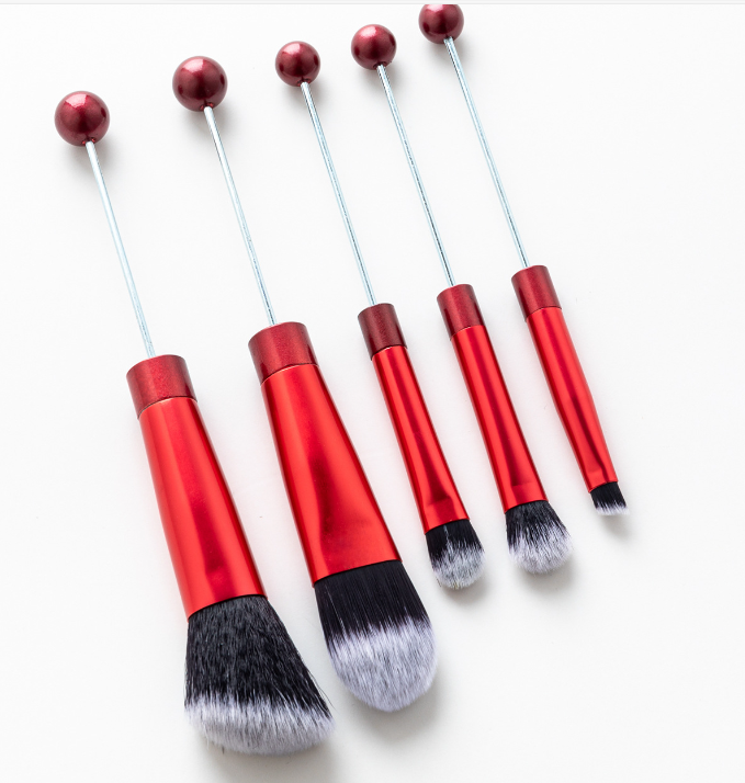 Creative Candy Color Christmas Series Gradient Beadable Metal DIY Makeup Brush Set-1 SET