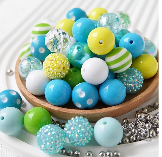 20MM Mixed Color Acrylic Beads Bubblegum Beads-50PCS