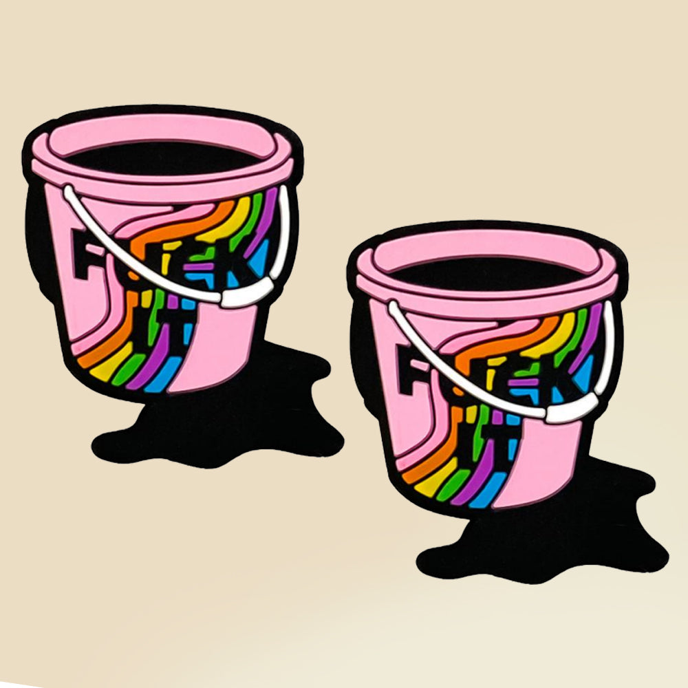 Cartoon Alphabet Paint Bucket Silicone Beads-10PCS