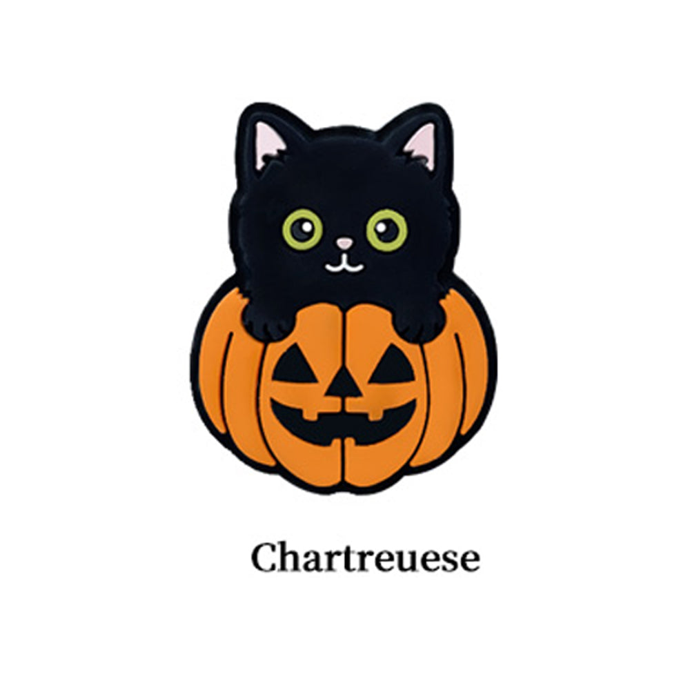 Cartoon Cute Halloween Pumpkin Kitten Silicone Beads-10PCS