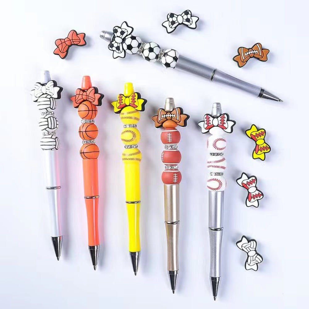 3D Cartoon Bowknot Ball Pattern Silicone Beads-10PCS