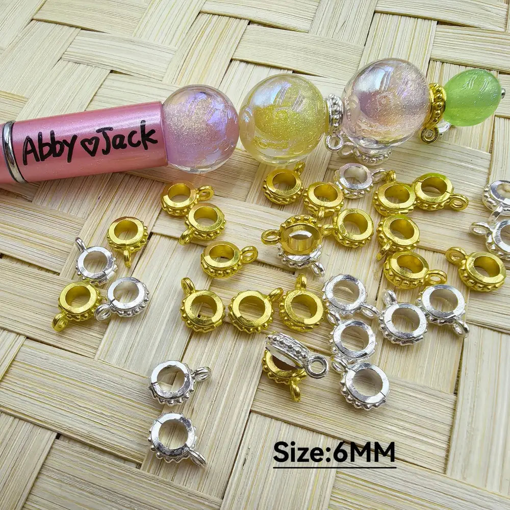 6MM Silver & Golden Colors Bail Beads, Won't Fade