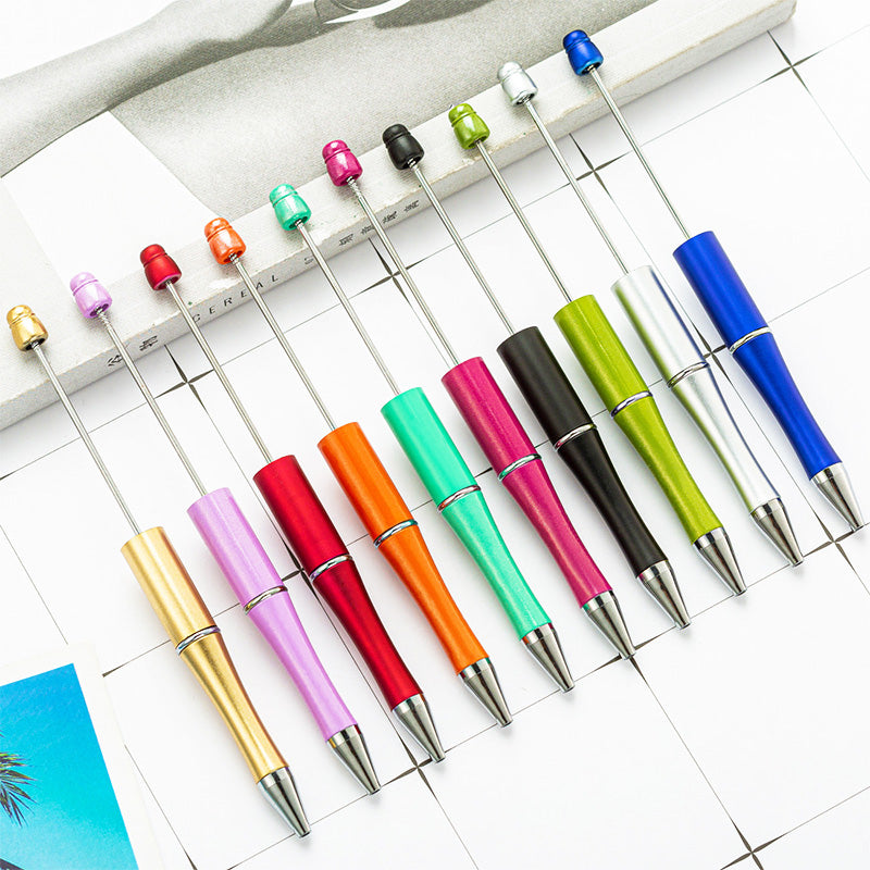 Creative Independence Day Beadable Pens DIY Beadable Plastic Pen-2PCS