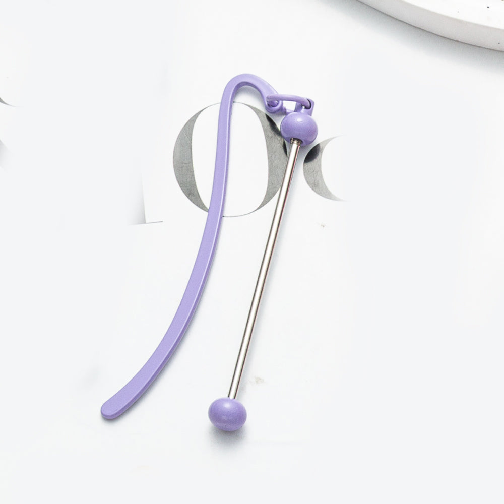 Creative Solid Color Beadable Bookmarks Metal DIY for Beadable Bar-2PCS