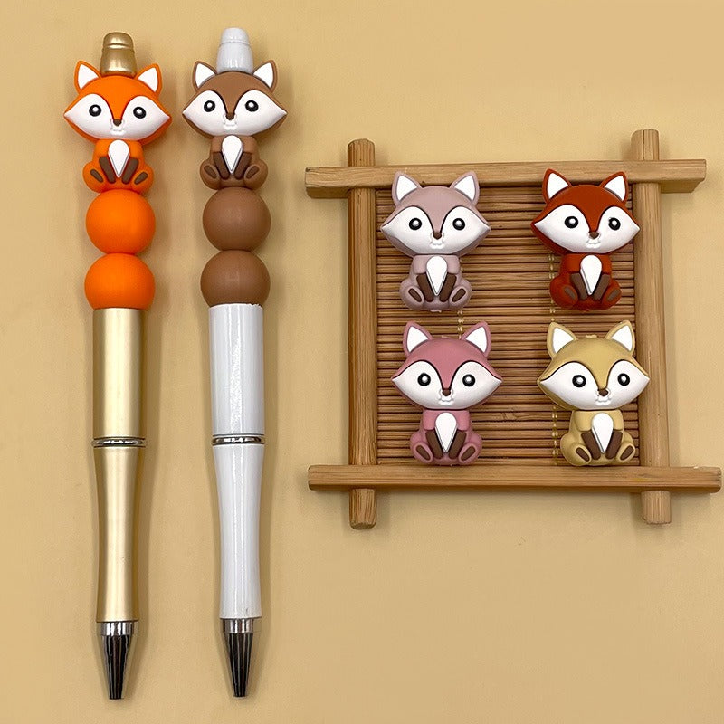 3D cute little fox colorful beads-10PCS