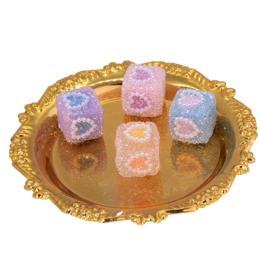 Sugar Cube Love Acrylic Multi-faceted Love Beads-5PCS