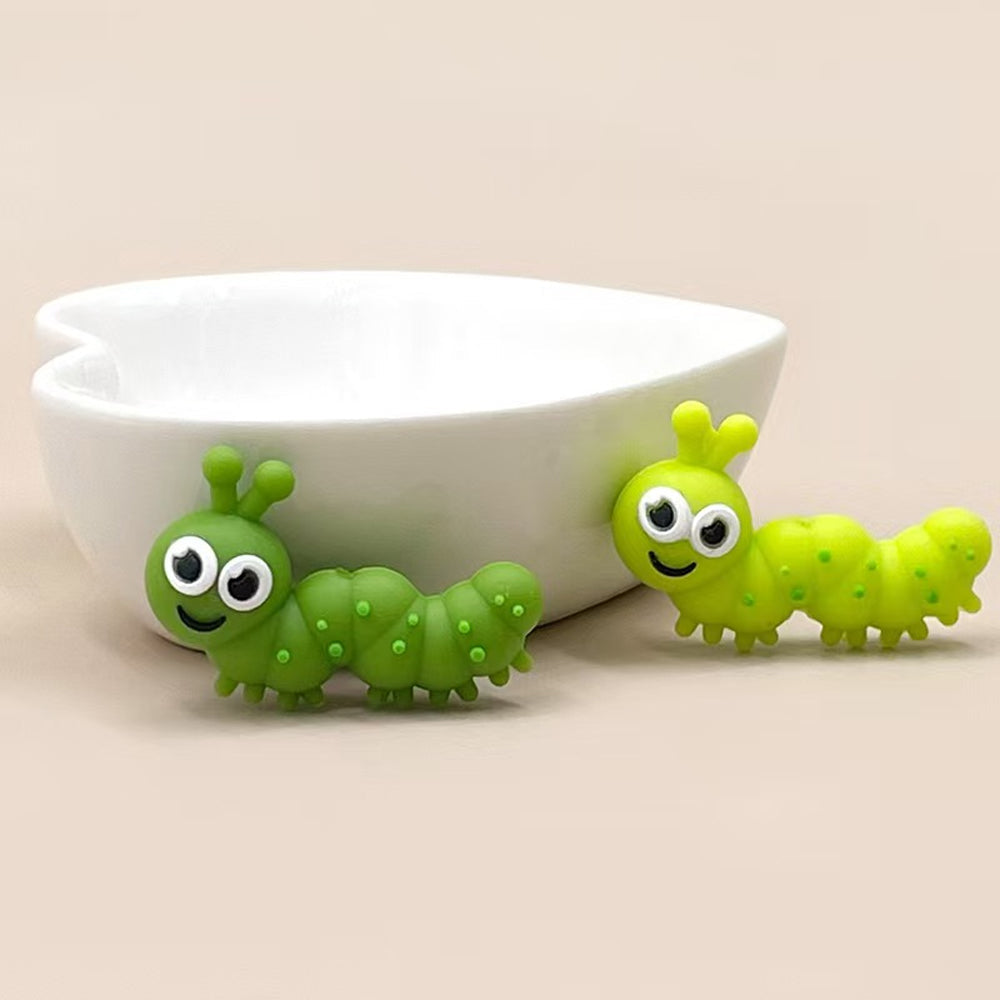 3D Cute Green Caterpillar Beads-10PCS